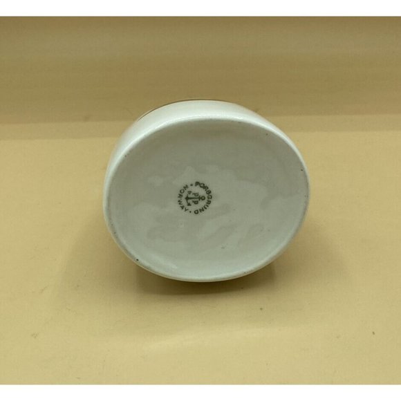 Porsgrund Norway Varefakta Cruet Vase P555 White Gold Bird Emblem 5.5” x 3.5” - Picture 8 of 9